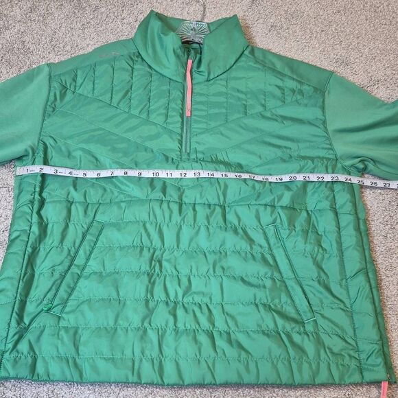Ralph Lauren RLX Quilted Panel 1/4 Zip Hybrid Jacket Women's L Green - Picture 3 of 7